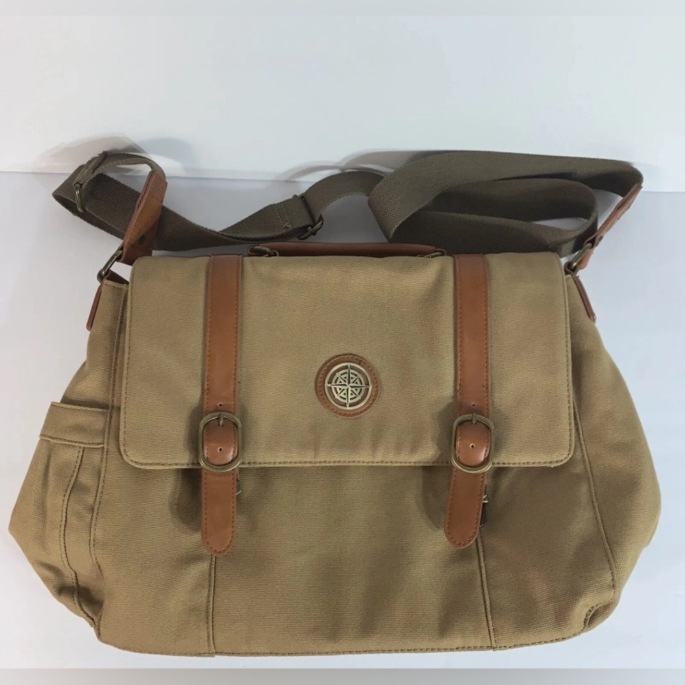 The Danbury Mint Water Resistant Canvas Shoulder Travel Messenger Bag Laptop